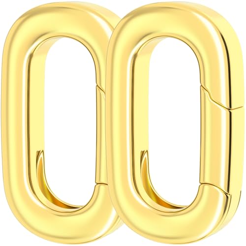 SmallCat 2 ovale Verschlüsse aus 18 Karat Gold zur Herstellung von Halsketten, kleinen Karabinerfedern, Hochzeitskettenverstärker, Schmuckverschlüsse für Halsketten, Armbänder, Schmuckherstellung von SmallCat