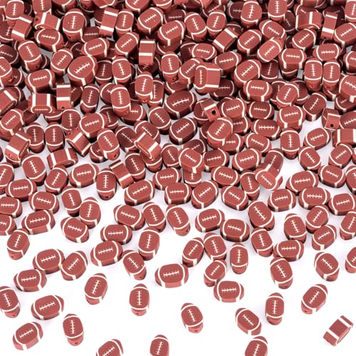 SmallCat 200 Stück Baseball-Polymer-Ton-Perlen, ovale Fußball-Perlen, Sportperlen für die Herstellung von Armbändern, Armbändern, Halsketten, Schmuckherstellungszubehör SmallCat 200 Stück Baseball-Polymer-Ton-Perlen, ovale Fußball-Perlen, Sportperlen für die Herstellung von Armbändern, Armbändern, Halsketten, Schmuckherstellungszubehör von SmallCat