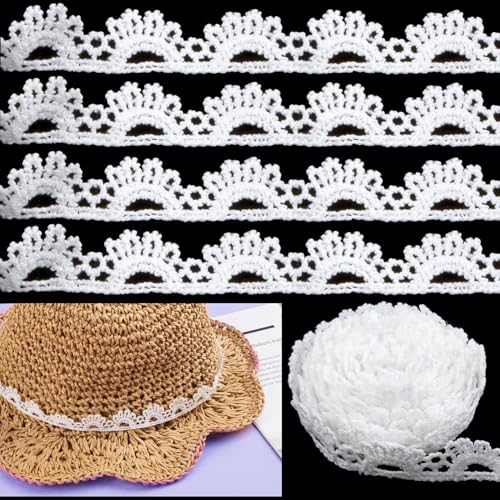 SmallCat 4 Yards Spitzenband, 1,6 cm breit, weiß, gehäkelte Spitze, Nähbesatz, Vintage-Stil, gewellter Rand, Basteln, Schnürsenkel, Stickerei, Schnürsenkel, DIY-Dekoration für Hochzeit, Sammelalben SmallCat 4 Yards Spitzenband, 1,6 cm breit, weiß, gehäkelte Spitze, Nähbesatz, Vintage-Stil, gewellter Rand, Basteln, Schnürsenkel, Stickerei, Schnürsenkel, DIY-Dekoration für Hochzeit, Sammelalben von SmallCat