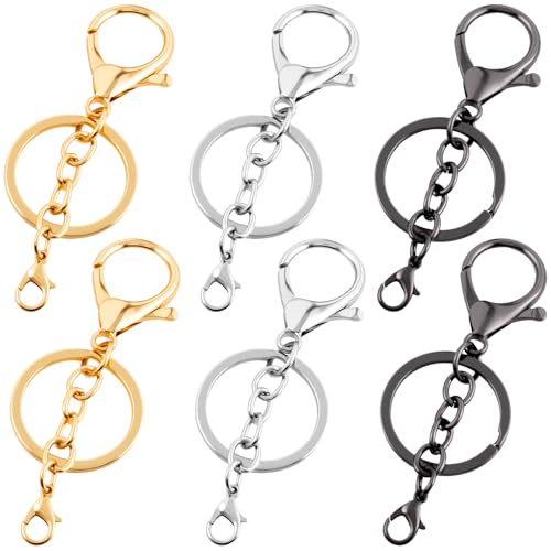 SmallCat Karabinerverschlüsse für Schlüsselanhänger, Metall-Karabinerverschluss, Schlüsselanhänger-Set, Schlüsselringe zum Basteln, Schmuckherstellung, 6 Stück (3 Stile) von SmallCat