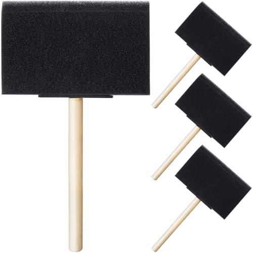 SmallCat Schaumstoff-Pinsel, 10,2 cm, Schaumstoff-Schwammpinsel für Lacke, wiederverwendbare Schwammpinsel mit Holzgriffen zum Malen, Beizen und Basteln, Schwarz, 4 Stück SmallCat Schaumstoff-Pinsel, 10,2 cm, Schaumstoff-Schwammpinsel für Lacke, wiederverwendbare Schwammpinsel mit Holzgriffen zum Malen, Beizen und Basteln, Schwarz, 4 Stück von SmallCat