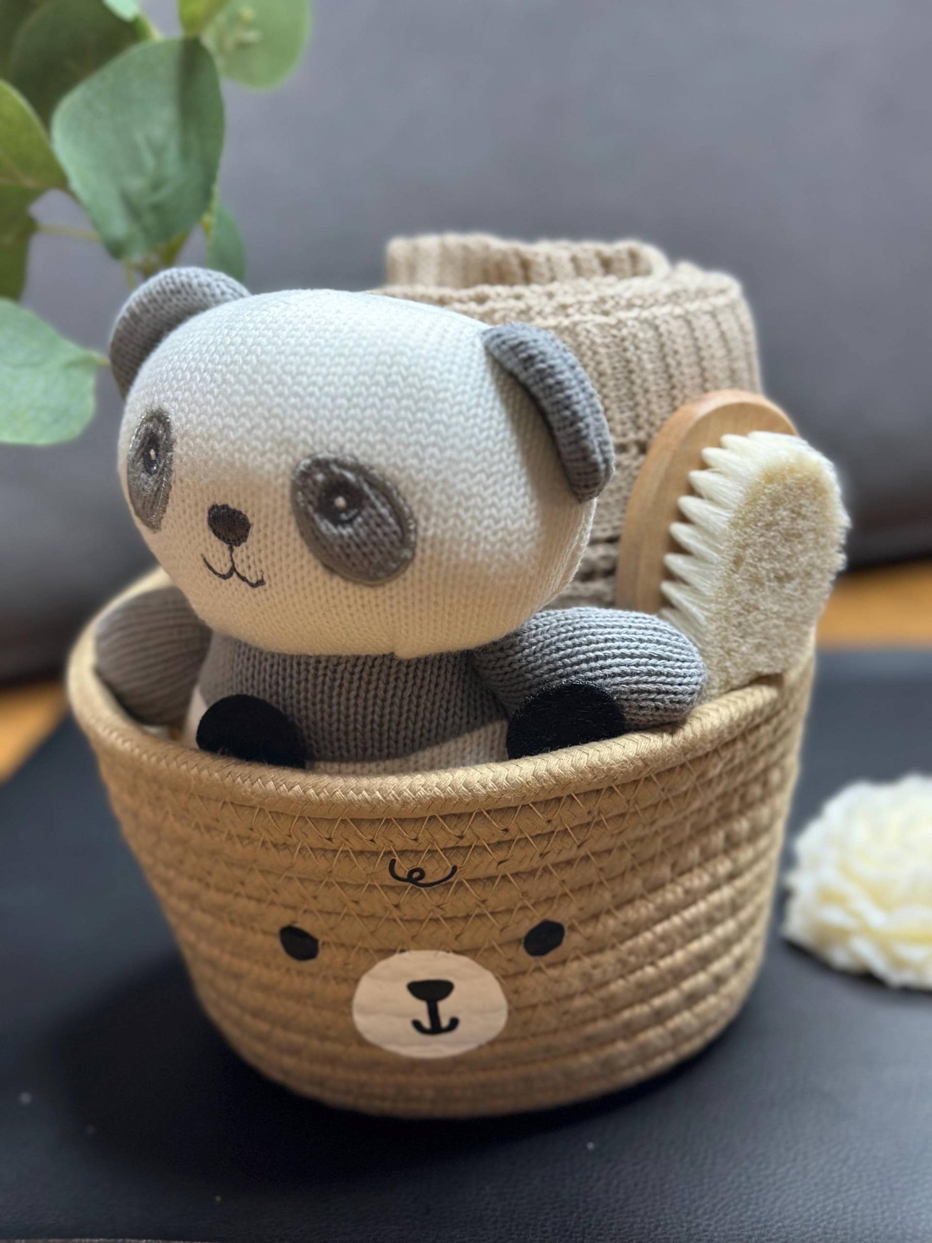 Baby Geschenkkorb Unisex, Pandakorb Mini, Mit Babydecke Beige Baby Geschenkkorb Unisex, Pandakorb Mini, Mit Babydecke Beige von SmallLightsShop