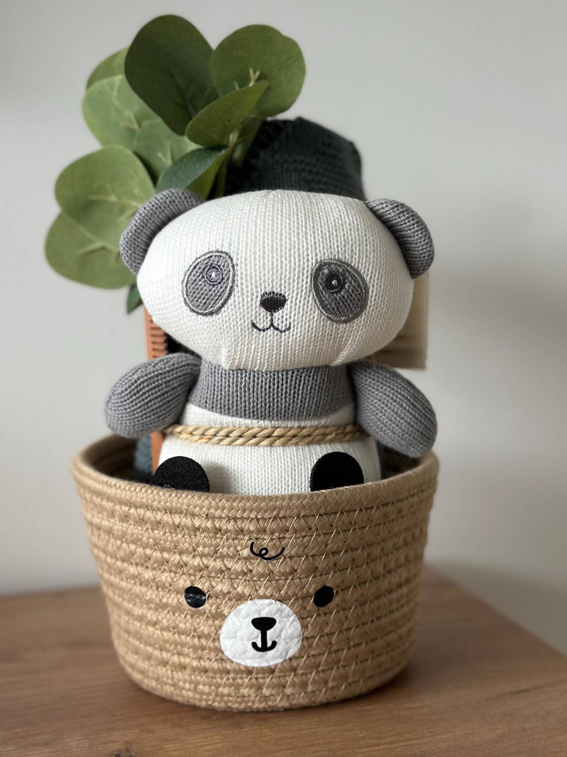 Baby Geschenkkorb Unisex, Pandakorb Mini, Mit Babydecke Grün Baby Geschenkkorb Unisex, Pandakorb Mini, Mit Babydecke Grün von SmallLightsShop