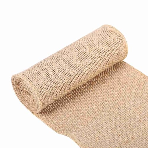 Juteband Tischläufer Jute Jutestoff Dekoband Jute Band Tischband Natürliche Sackleinen Hessische für DIY Handwerk Vintage Hochzeit Zuhause (15x200cm) von Smandy