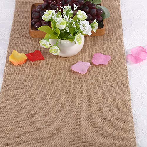 Juteband Tischläufer Jute Jutestoff Dekoband Jute Band Tischband Natürliche Sackleinen Hessische für DIY Handwerk Vintage Hochzeit Zuhause (30x500cm) von Smandy