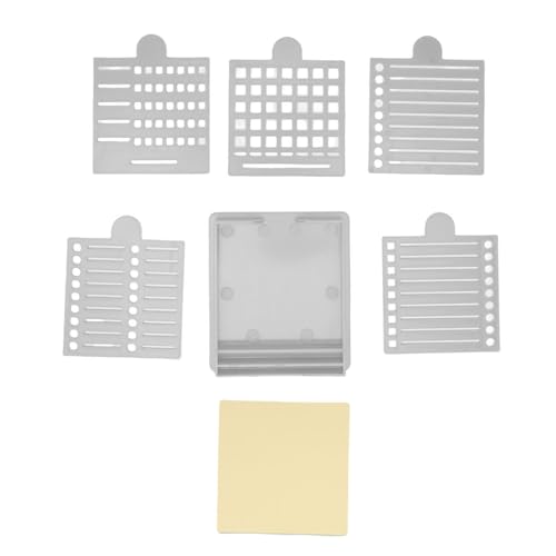 Smandy 5 Schablonen Sticky Notes Dispenser, ABS -Plastikpraktikum Inhaber für Büro- und Studienorganisation (Grau mit schwarzem innerem Fleece) von Smandy
