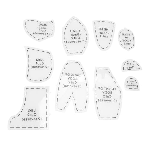 Smandy Acryl Memory Bear Making Lineal, 10 PCs Vorlage Lineal -Nähmuster für Anfänger Süße Puppenherstellung Handgefertigtes (Groß (15 Zoll)) von Smandy