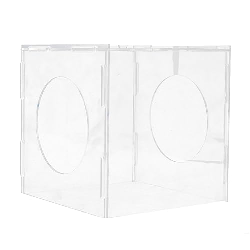 Smandy Schleifstaubkiste, Transparente Acrylschlossenstaubhaube mit Weichem Licht und Klarem Sicht 2 Löcher auf Beiden Seiten Zum Gravurpolieren von Smandy