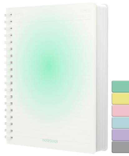 B5 Spiral-Notizbücher, drahtgebundene Notizblock 300 Seiten/150 Blatt, 100GSM dickes Papier zum Schreiben, PVC Hardcover Journal Notizbuch für Frauen Männer Büro Schule, 19 x 25 cm - Grün von Smarpau