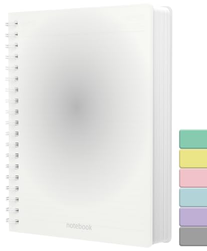 Smarpau B5 Notizbücher, Wirebound Spiral Notizblock 300 Seiten/150 Blätter, 100GSM liniertes dickes Papier, PVC Hardcover Journal für Frauen Männer Büro Schule Schreiben, 19 x 25 cm - Schwarz von Smarpau
