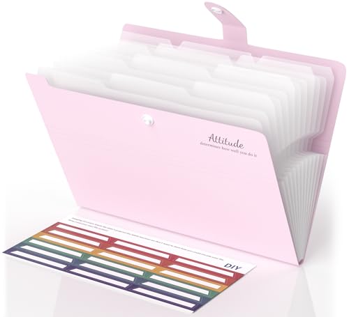 Smarpau Fächermappe A4, Ordner A4 Mappe Mit 12 Fächern, Dickes Dokumentenmappe Mit Etiketten, Tragbar Ordnungsmappe Aktenordner Mappen Ordnersystem, Sortierordner Mappe Mit Fächern (Lila) von Smarpau
