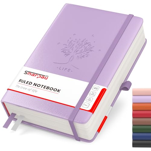 Smarpau Notizbuch A5, Hardcover 320 Seiten Lined Journal Tagebuch Liniert Mit 100gsm Premium-Papier, Der Collegeblock Notizblock Eignet Sich Zum Schreiben Und Notieren, 14.5 x 21 cm-Lila Smarpau Notizbuch A5, Hardcover 320 Seiten Lined Journal Tagebuch Liniert Mit 100gsm Premium-Papier, Der Collegeblock Notizblock Eignet Sich Zum Schreiben Und Notieren, 14.5 x 21 cm-Lila von Smarpau