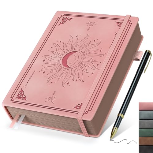 Smarpau Notizbuch A5, Hardcover Journal mit 100gsm 366 Seiten Dickes Tintenfestes Papie, Lined Notizblock mit Stift für Erwachsene Arbeit, Schreiben, Notizen, Lernen, Reisen, 14.5 x 21 cm-Rosa von Smarpau