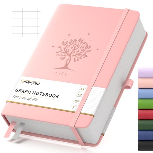 Smarpau Notizbuch A5, Hardcover Kariert Journal Mit 320 Seiten 100gsm Premium-Papier, Leder Journal,Der Collegeblock Notizblock Eignet Sich Zum Schreiben und Notieren, 14.5 x 21 cm-Rosa Smarpau Notizbuch A5, Hardcover Kariert Journal Mit 320 Seiten 100gsm Premium-Papier, Leder Journal,Der Collegeblock Notizblock Eignet Sich Zum Schreiben und Notieren, 14.5 x 21 cm-Rosa von Smarpau