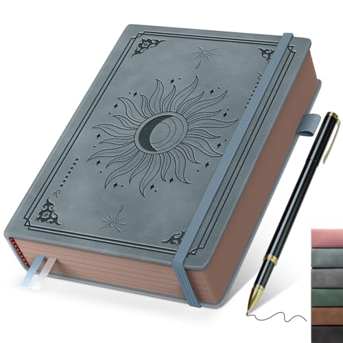 Smarpau Notizbuch A5 Liniert, Dickes Notizblock mit Stift, 366 Seiten, Hardcover Leder Notizbuch zum Schreiben, 100gsm Papier für Frauen Männer Büro Schule Tagebuch, 14.5 x 21cm- Nebelblau Smarpau Notizbuch A5 Liniert, Dickes Notizblock mit Stift, 366 Seiten, Hardcover Leder Notizbuch zum Schreiben, 100gsm Papier für Frauen Männer Büro Schule Tagebuch, 14.5 x 21cm- Nebelblau von Smarpau