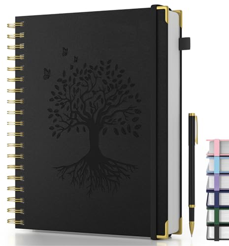 Smarpau Spiral Notizbuch B5, Hardcover Leder Journal mit Stift, 240 Seiten 100gsm Papier, Lined Journal,Der Collegeblock Notizblock Eignet Sich Zum Schreiben und Notieren, 19 x 25 cm-Schwarz Smarpau Spiral Notizbuch B5, Hardcover Leder Journal mit Stift, 240 Seiten 100gsm Papier, Lined Journal,Der Collegeblock Notizblock Eignet Sich Zum Schreiben und Notieren, 19 x 25 cm-Schwarz von Smarpau