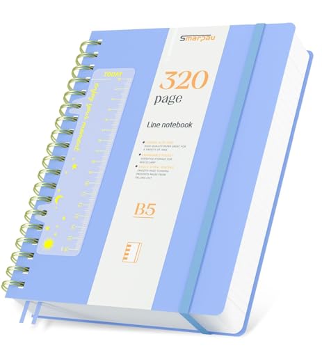 Spiral Notizbuch B5, Hardcover PVC Lined Journal mit 320 Seiten und 100gsm Premium-Papier, Der Collegeblock Notizblock Eignet Sich Zum Schreiben und Notieren, 19 x 25cm-Aquamarin Spiral Notizbuch B5, Hardcover PVC Lined Journal mit 320 Seiten und 100gsm Premium-Papier, Der Collegeblock Notizblock Eignet Sich Zum Schreiben und Notieren, 19 x 25cm-Aquamarin von Smarpau
