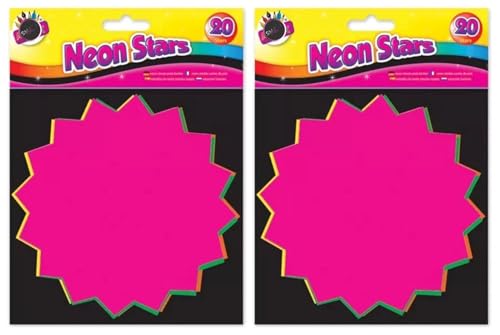 2 x 20 fluoreszierende Sterne, 15 x 15 cm, für Schule, Marktstände, großer Aufbewahrungsumschlag, gebündelt von Smart Cutie 2 x 20 fluoreszierende Sterne, 15 x 15 cm, für Schule, Marktstände, großer Aufbewahrungsumschlag, gebündelt von Smart Cutie von Smart Cutie