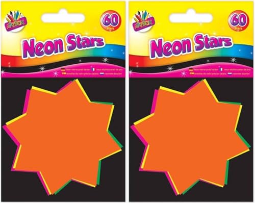 2 x 60 neonfarbene fluoreszierende Sterne, 7,5 x 7,5 cm, sortierte Karteikarten, Etiketten Smart Cutie 2 x 60 neonfarbene fluoreszierende Sterne, 7,5 x 7,5 cm, sortierte Karteikarten, Etiketten Smart Cutie von Smart Cutie