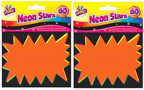 Lebel Shop Neon-Sterne, 10 x 7,5 cm, sortiert, Neon-Karteikarten, Preisschilder, 2 x 60 Stück Smart Cutie Lebel Shop Neon-Sterne, 10 x 7,5 cm, sortiert, Neon-Karteikarten, Preisschilder, 2 x 60 Stück Smart Cutie von Smart Cutie