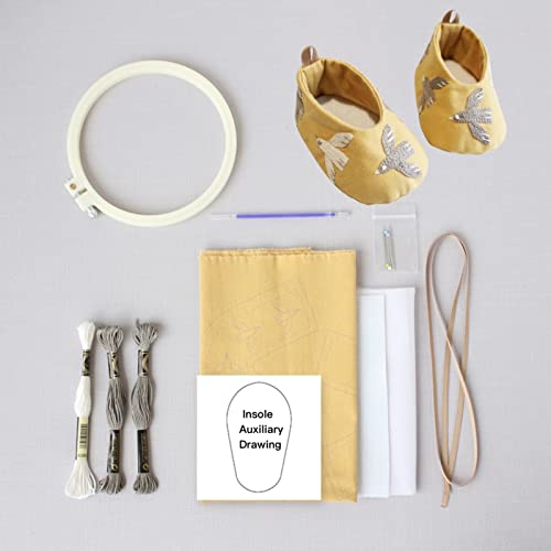 Stickset Materialpaket Handarbeiten für Erwachsene mit Muster, Nadeln, Reifen und Anleitung, DIY Babyschuhe oder Heimdekorationszubehör von Smart-Feather