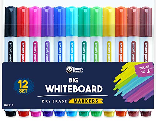 Whiteboard-Marker von SmartPanda – Rundspitze, Trocken abwischbar, für Zuhause, Schule oder Büro – 12er Set von Smart Panda