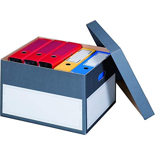 5x Archivbox Archivschachteln mit Deckel und Tragegriffen 440 x 380 x 290 mm anthrazit von SmartBox Pro GmbH