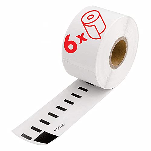 6 Rollen 99012 Etiketten kompatibel für Dymo LabelWriter Etikettendrucker, 36mm x 89mm, 260 Stück pro Rolle, S0722400 Vielzweck-Etiketten von SmartProduct von SmartProduct