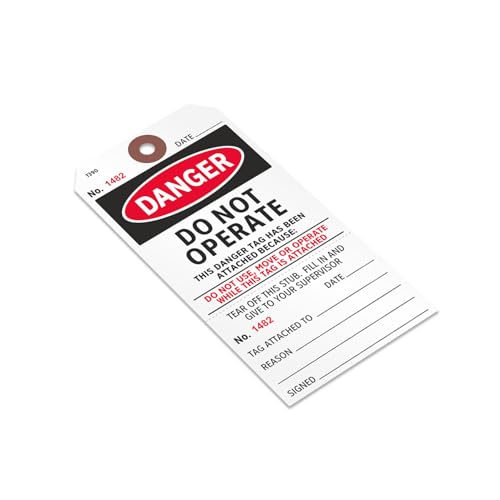 SmartSign 100 Stück "Danger Do Not Operate, Move Or Use 2-teilige Etiketten mit verstärktem Faser-Patch, 7,6 x 14,6 cm, 13pt Karton mit Perforation, OSHA-konform, beschreibbar, rot/schwarz/weiß, SmartSign 100 Stück "Danger Do Not Operate, Move Or Use 2-teilige Etiketten mit verstärktem Faser-Patch, 7,6 x 14,6 cm, 13pt Karton mit Perforation, OSHA-konform, beschreibbar, rot/schwarz/weiß, von SmartSign