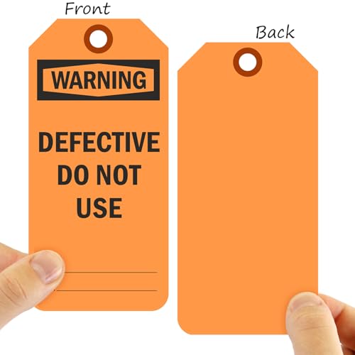 SmartSign 100 Stück "Warning Defective Do Not Use" fluoreszierende orangefarbene Etiketten in Box, 7,6 x 15,9 cm, 13pt beschreibbare Kartonanhänger, 2-seitig, vorgestanztes Loch mit Faser-Patch, für SmartSign 100 Stück "Warning Defective Do Not Use" fluoreszierende orangefarbene Etiketten in Box, 7,6 x 15,9 cm, 13pt beschreibbare Kartonanhänger, 2-seitig, vorgestanztes Loch mit Faser-Patch, für von SmartSign