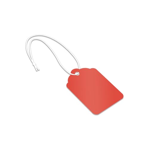 SmartSign 1000 Stück fluoreszierende rote Blanko-Geschenkanhänger mit vormontierten Schnüren, Größe 5, 13-Punkt-dicker Blanko-Karton mit Jakobsmuschel-Oberseite, 4,4 x 2,9 cm, beschreibbar, für SmartSign 1000 Stück fluoreszierende rote Blanko-Geschenkanhänger mit vormontierten Schnüren, Größe 5, 13-Punkt-dicker Blanko-Karton mit Jakobsmuschel-Oberseite, 4,4 x 2,9 cm, beschreibbar, für von SmartSign
