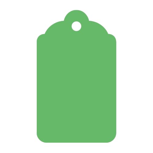 SmartSign 1000 Stück grüne Blanko-Geschenkanhänger, Größe #6, 4,8 x 3,2 cm, 13-kant-dicker beschreibbarer Karton mit Jakobsmuschel-Oberseite, vorgestanzt für schnelle Befestigung, zum Preis von SmartSign