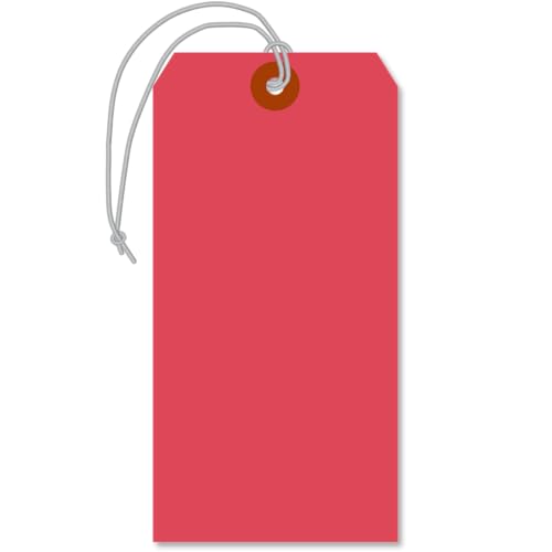 SmartSign 15,9 x 7,9 cm rote Etiketten mit vormontierten elastischen Schnüren, Größe 8, dicker 13-Punkt-Karton, verstärkter Faser-Patch, blanko und beschreibbar, 100 Stück SmartSign 15,9 x 7,9 cm rote Etiketten mit vormontierten elastischen Schnüren, Größe 8, dicker 13-Punkt-Karton, verstärkter Faser-Patch, blanko und beschreibbar, 100 Stück von SmartSign