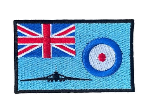 R.A.F. Ensign mit Silhouette des Vulkan-Bombers, bestickt R.A.F. Ensign mit Silhouette des Vulkan-Bombers, bestickt von Smartbadge