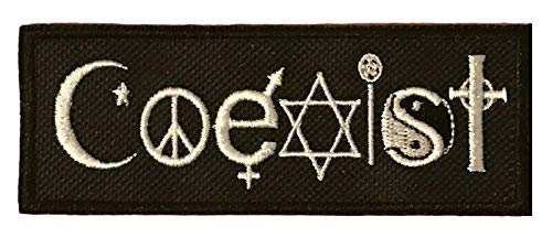 Smartbadge® Aufnäher / Bügelbild, Motiv: Coexist, Peace, Equality and Unity, bestickt von Smartbadge