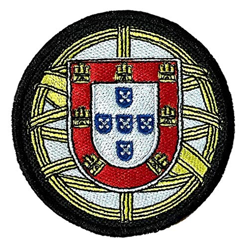 Smartbadge® Aufnäher / Bügelbild mit Portugal-Wappen, rund, komplett bestickt von Smartbadge