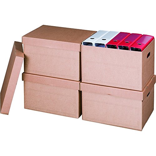 10 Stück Archivkarton mit Boden und Deckel zur Ablage von Ordnern A4 von Smartbox Pro