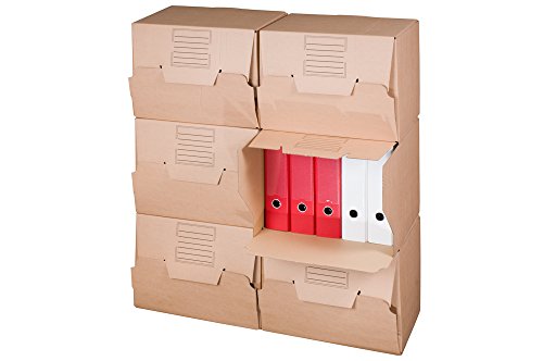 Smartbox Pro Archiv-Multibox mit Automatikboden Ablagebox, 10er Pack, braun von Smartbox Pro