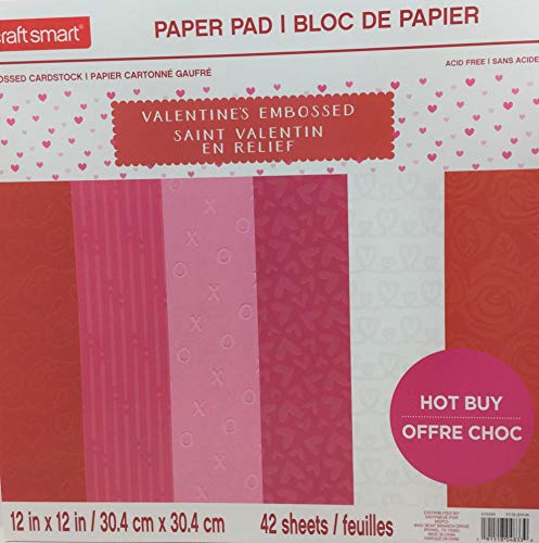 Craft Smart Valentinskartonpapier, geprägt, 30,5 x 30,5 cm, 42 einseitige Blätter, säurefrei Craft Smart Valentinskartonpapier, geprägt, 30,5 x 30,5 cm, 42 einseitige Blätter, säurefrei von Smartbox