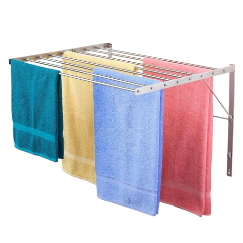 Smartsome Wäscheständer zur Wandmontage, 76,2 cm breit, 6,2 m Kapazität, 8 Glatte, runde Edelstahlstangen, 27,2 kg Kapazität, komplett montiert, kompaktes, stabiles, platzsparendes Design Smartsome Wäscheständer zur Wandmontage, 76,2 cm breit, 6,2 m Kapazität, 8 Glatte, runde Edelstahlstangen, 27,2 kg Kapazität, komplett montiert, kompaktes, stabiles, platzsparendes Design von Smartsome