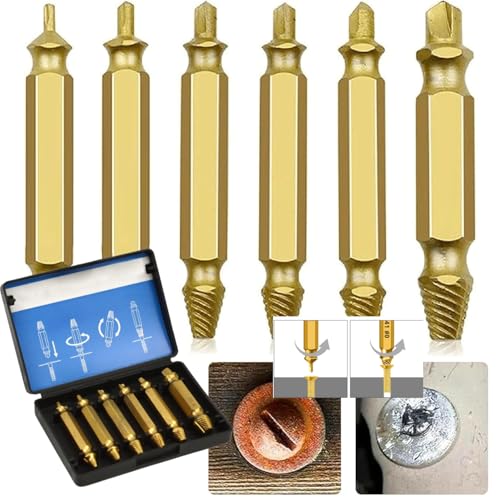 Extractor Schraubenausdreher-Set, Schraubenentferner für beschädigte Schrauben, 6-teilig mit Aufbewahrungsbox von SmartyFix