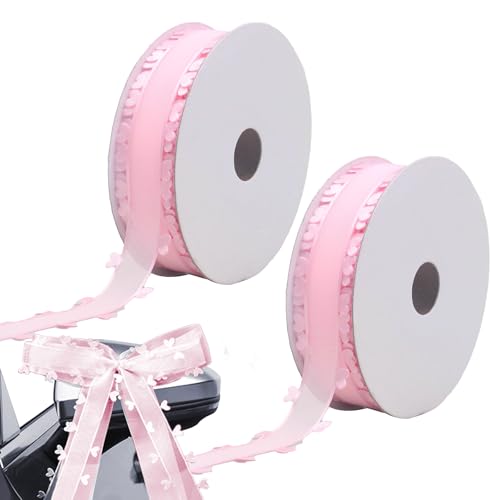 25mm x 18m Rosa Schleifenband mit Herzen, Smavles 2 Rollen Geschenkband Herz-Band,Herzen Organzaband Organza Bänder, Tüllband Dekoband für Auto Hochzeit Deko Tischdeko Haarschleife DIY 25mm x 18m Rosa Schleifenband mit Herzen, Smavles 2 Rollen Geschenkband Herz-Band,Herzen Organzaband Organza Bänder, Tüllband Dekoband für Auto Hochzeit Deko Tischdeko Haarschleife DIY von Smavles