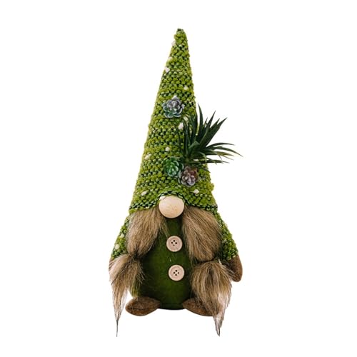 Smbcgdm Gestrickte gesichtslose Puppe Waschbar Grün Sukkulenten Frühling Gnomes Plüschtier Dekorative Große Nase Frauen von Smbcgdm