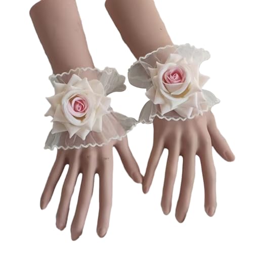 Smbcgdm Handblume Braut Armband Hand Blume Dekor Hochzeit Dekor Wiederverwendbar Rosa von Smbcgdm