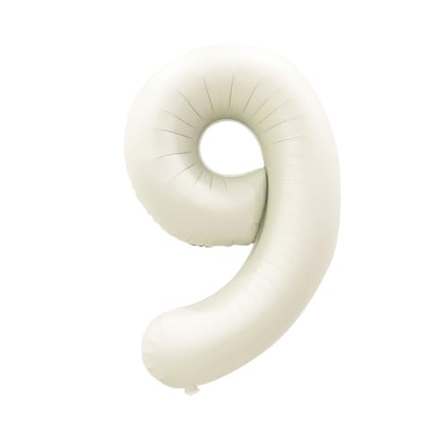 Smbcgdm Zahlen-Ballon-Dekoration, 81 cm, riesige Zahlenballon, attraktiv, milchig, weiß, G von Smbcgdm