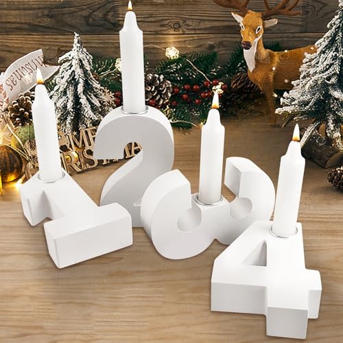 Adventszahlen Adventskranz 1-4 Kerzenhalter Zahlen aus Gießbeton, 4 Stück Adventskranz Kerzenständer Zahlen, Adventsdeko, Weihnachtsdeko, Adventszahlen Gießform für Wohnkultur von Smdbzda
