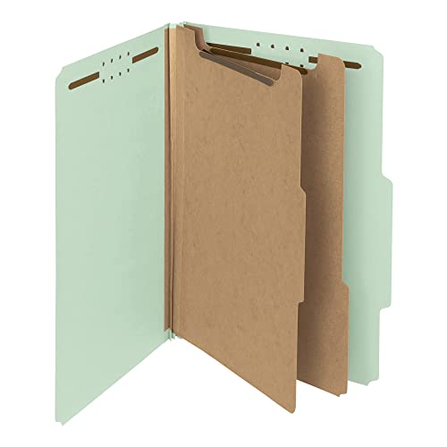 Smead 100% Recycled Pressboard Classification File Folder, 2 Dividers, 2" Expansion, Legal Size, Gray/Green, 10 per Box (19022) von Smead