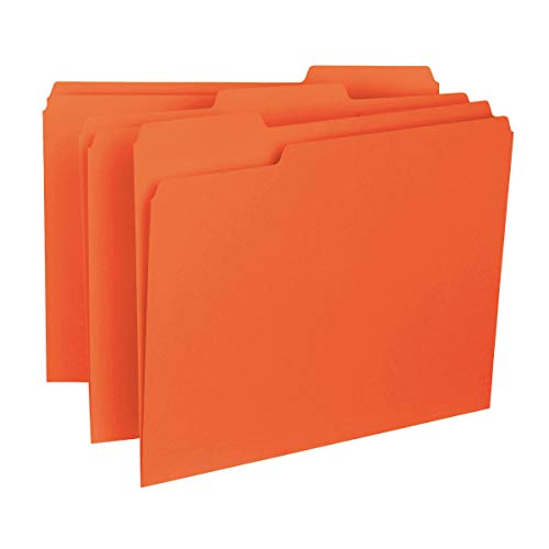 Smead 10259 Schnitthefter für Innenräume, 1/3-Schnitt, Briefgröße, orange, 100 Stück pro Box von Smead