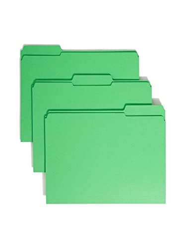 Smead 12134 Schnellhefter, verstärkt, 1/3-schneidende Registerkarte, Briefgröße, Grün, 100 Stück pro Box von Smead