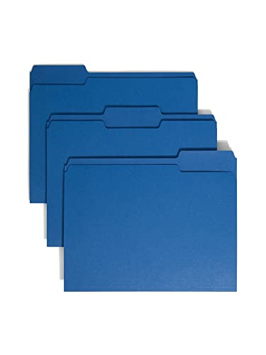 Smead Farbiger Aktenordner, 1/3-Schnitt, Briefgröße, Marineblau, 100 Stück pro Box (13193) von Smead
